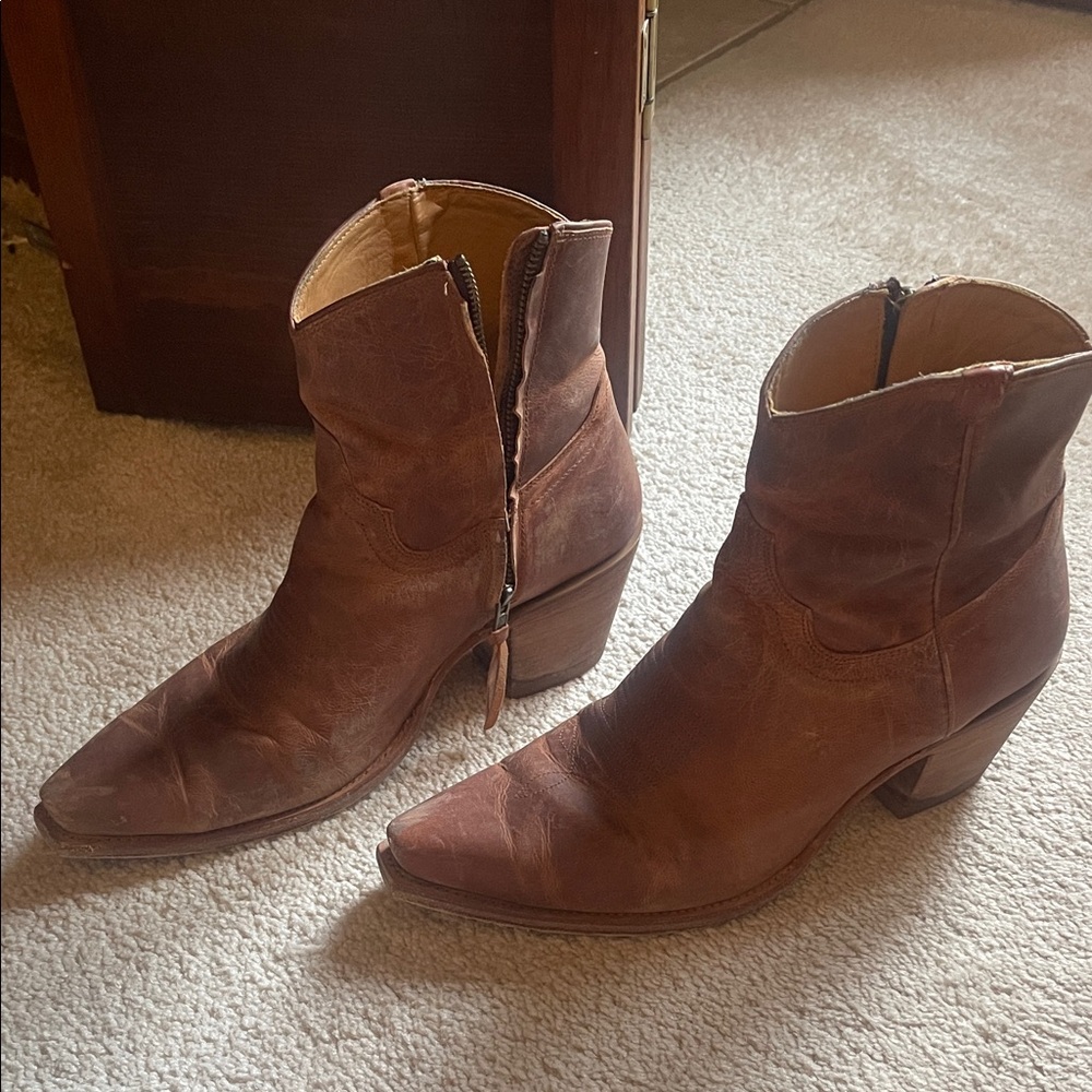 Tecovas Brown Leather Ankle Boots - Picture 3 of 7
